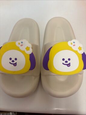Cute Yellow & Purple Character Slide Sandals BT21 Jimin*